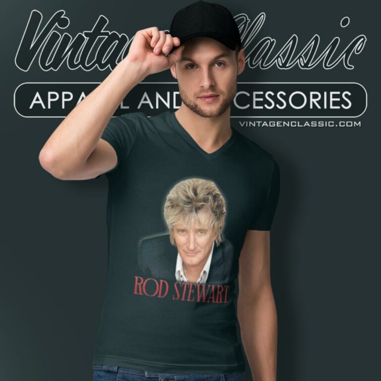 Rod Stewart Poster V Neck TShirt Rod Stewart Poster V Neck TShirt