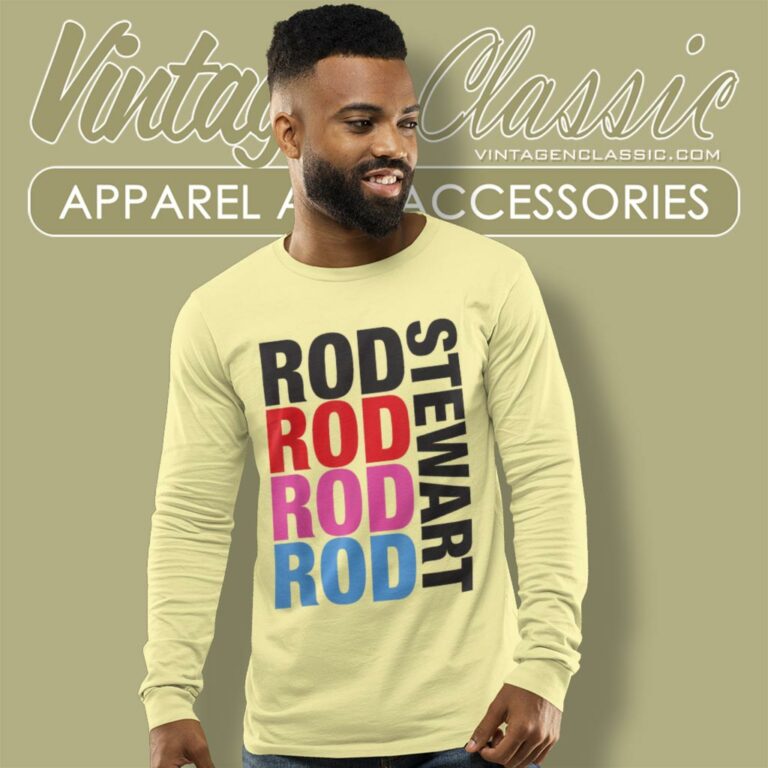 Rod Stewart Repeat Name Long Sleeve Tee Rod Stewart Repeat Name Long Sleeve Tee
