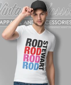 Rod Stewart Repeat Name V Neck TShirt