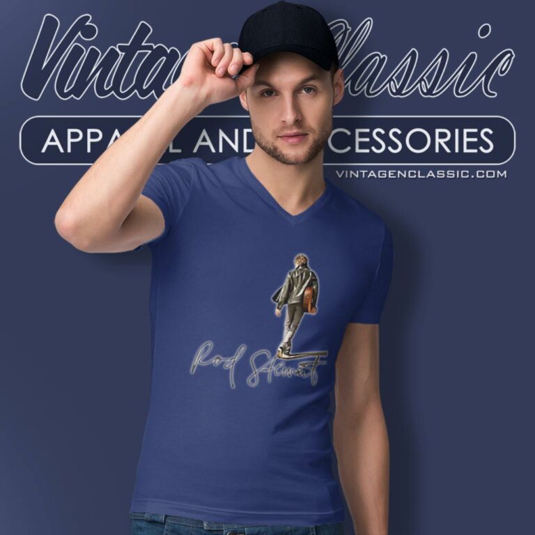 Rod Stewart Rock Star V Neck TShirt Rod Stewart Rock Star V Neck TShirt
