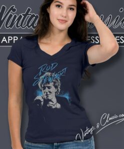 Rod Stewart Scribble Photo V Neck TShirt
