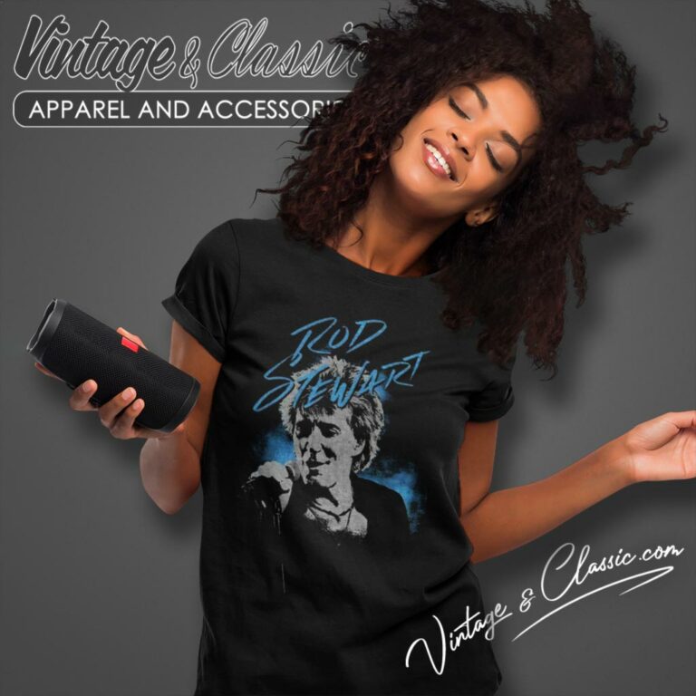 Rod Stewart Scribble Photo Women T Shirt Rod Stewart Scribble Photo Women T Shirt