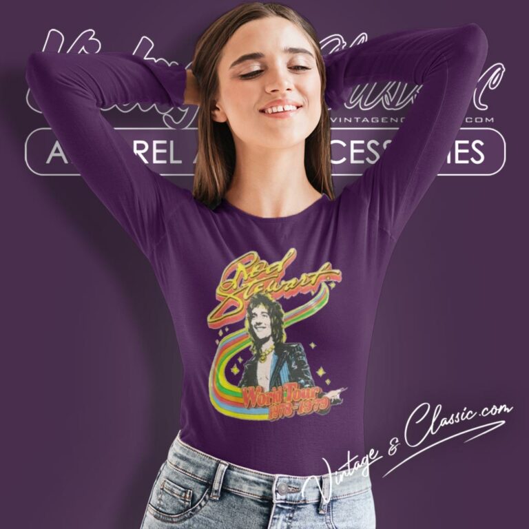 Rod Stewart Shirt World Tour 1978 1979 Long Sleeve Tee Rod Stewart Shirt World Tour 1978 1979 Long Sleeve Tee