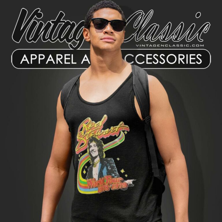 Rod Stewart Shirt World Tour 1978 1979 Tank Top Racerback Rod Stewart Shirt World Tour 1978 1979 Tank Top Racerback