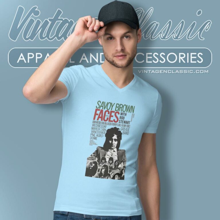 Rod Stewart Singer V Neck TShirt Rod Stewart Singer V Neck TShirt
