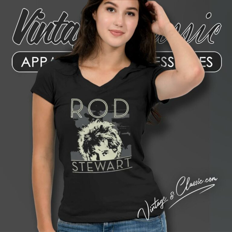 Rod Stewart Splatter Hair V Neck TShirt Rod Stewart Splatter Hair V Neck TShirt