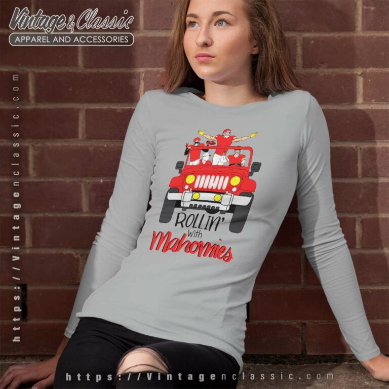 Rolling With Mahomies Chiefs Jeep Long Sleeve Tee Rolling With Mahomies Chiefs Jeep Long Sleeve Tee