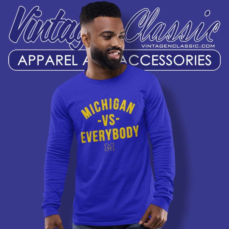 Roman Wilson Michigan Vs Everybody Long Sleeve Tee Roman Wilson Michigan Vs Everybody Long Sleeve Tee