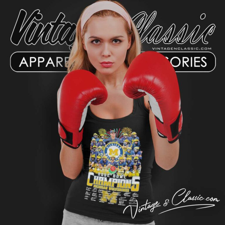 Rose Bowl Champions Michigan Wolverines Football Signatures Tank Top Racerback Rose Bowl Champions Michigan Wolverines Football Signatures Tank Top Racerback