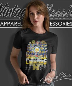 Rose Bowl Champions Michigan Wolverines Football Signatures Women TShirt