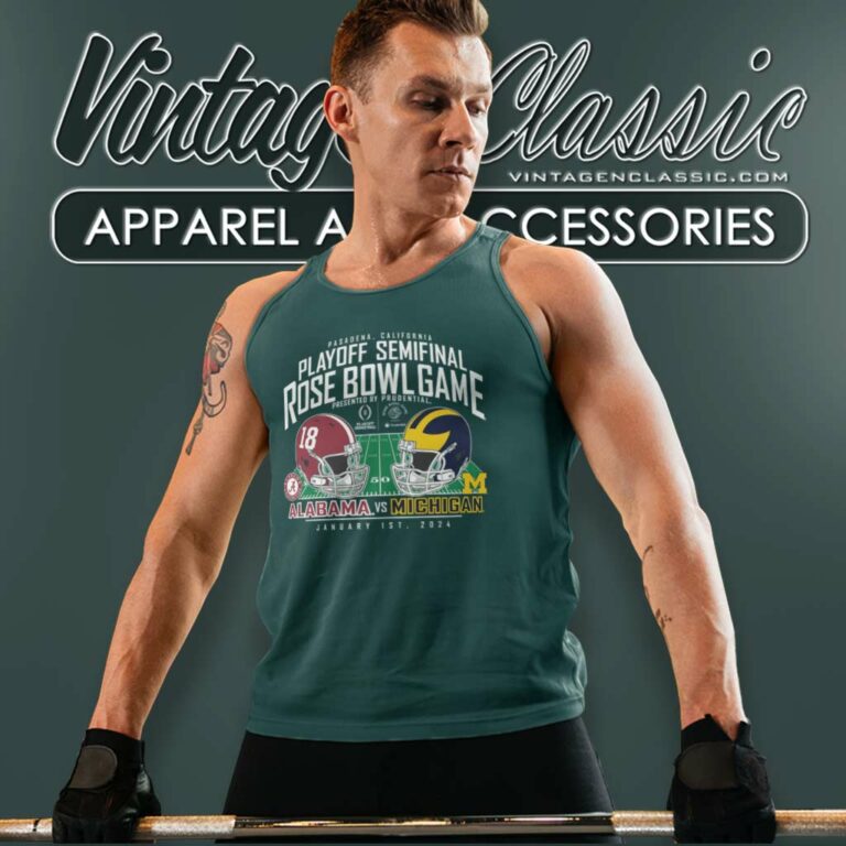 Rose Bowl Game Michigan Vs Alabama College Football Playoff Matchup Tank Top Racerback Rose Bowl Game Michigan Vs Alabama College Football Playoff Matchup Tank Top Racerback