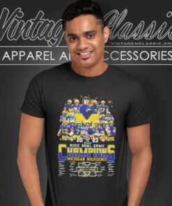 Rose Bowl Game Michigan Wolverines Champions Signature 2023 T Shirt 1