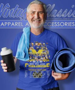 Rose Bowl Game Michigan Wolverines Champions Signature 2023 V Neck TShirt 1