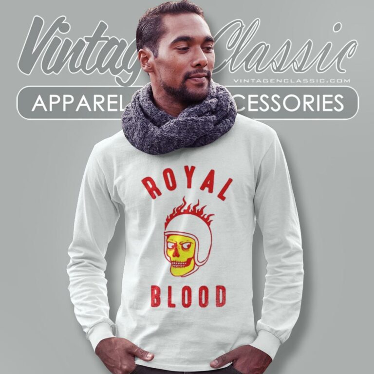 Royal Blood Flaming Skull Long Sleeve Tee Royal Blood Flaming Skull Long Sleeve Tee