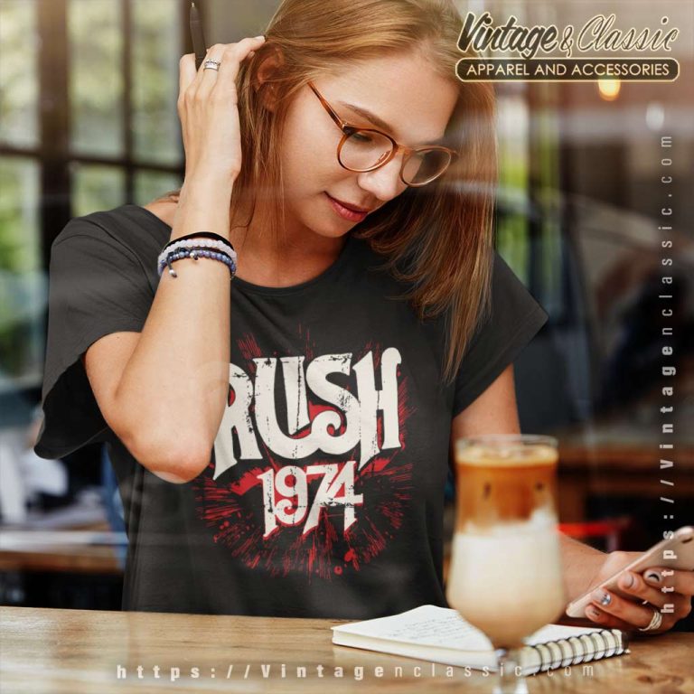 Rush 1974 Logo Progressive Women TShirt Rush 1974 Logo Progressive Women TShirt