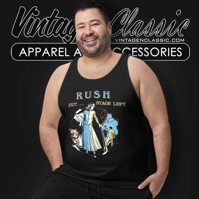 Rush Exit Stage Left Tank Top Racerback Rush Exit Stage Left Tank Top Racerback