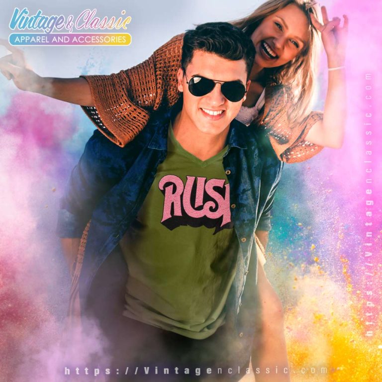 Rush Pink Logo V Neck TShirt Rush Pink Logo V Neck TShirt