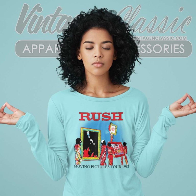 Rush Shirt 1981 Moving Pictures Tour Long Sleeve Tee Rush Shirt 1981 Moving Pictures Tour Long Sleeve Tee