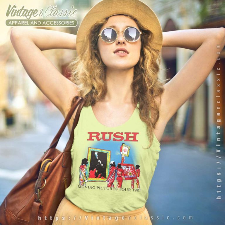Rush Shirt 1981 Moving Pictures Tour Tank Top Racerback Rush Shirt 1981 Moving Pictures Tour Tank Top Racerback