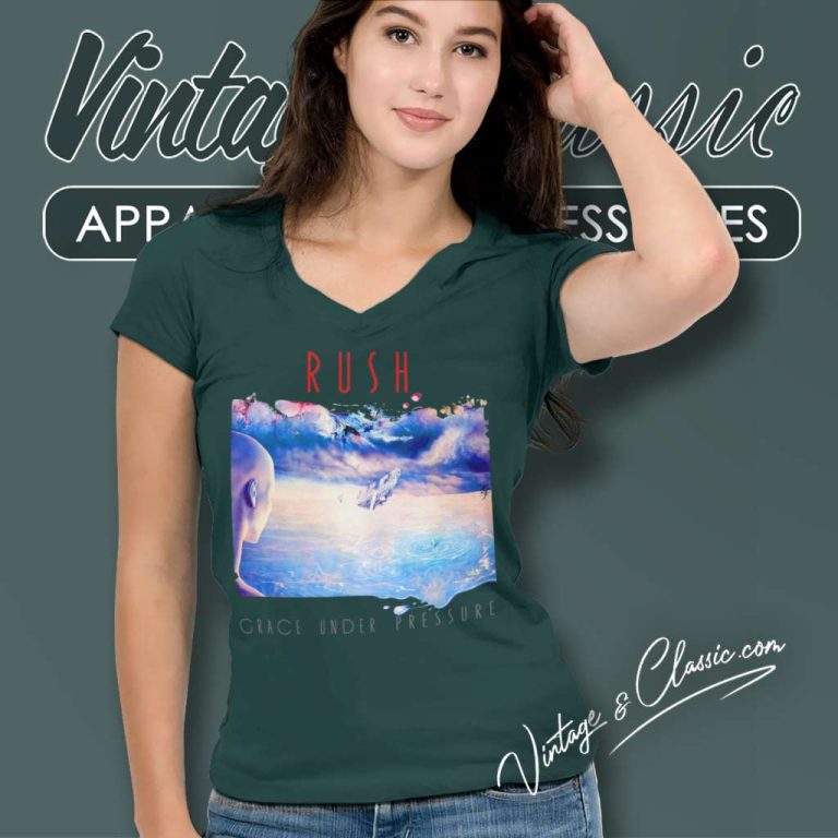 Rush Shirt Grace Under Pressure V Neck TShirt Rush Shirt Grace Under Pressure V Neck TShirt