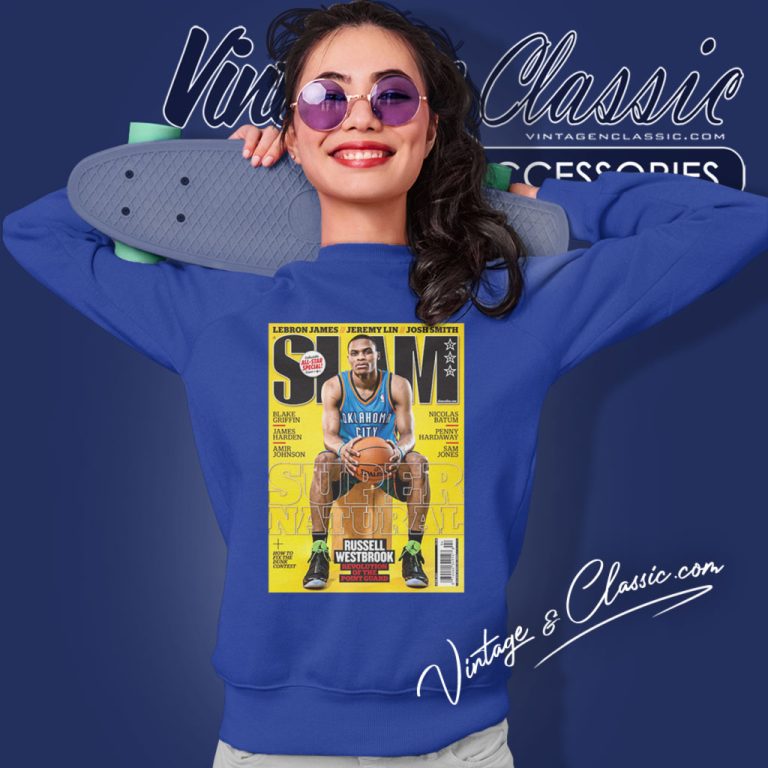 Russell Westbrook Oklahoma City Thunder Nba Slam Cover Sweatshirt Russell Westbrook Oklahoma City Thunder Nba Slam Cover Sweatshirt