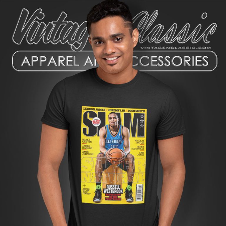 Russell Westbrook Oklahoma City Thunder Nba Slam Cover T Shirt Russell Westbrook Oklahoma City Thunder Nba Slam Cover T Shirt