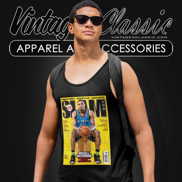 Russell Westbrook Oklahoma City Thunder Nba Slam Cover Tank Top Racerback Russell Westbrook Oklahoma City Thunder Nba Slam Cover Tank Top Racerback