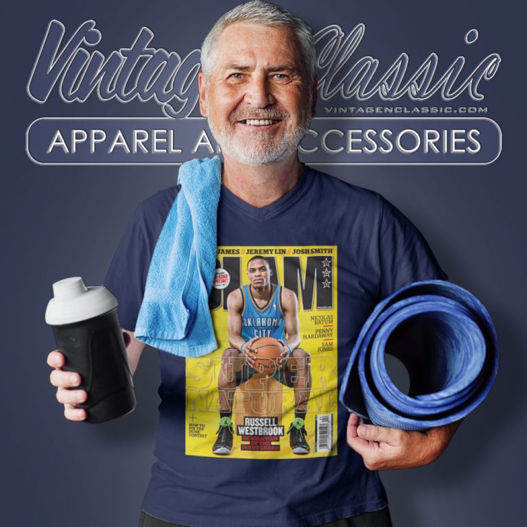 Russell Westbrook Oklahoma City Thunder Nba Slam Cover V Neck TShirt Russell Westbrook Oklahoma City Thunder Nba Slam Cover V Neck TShirt
