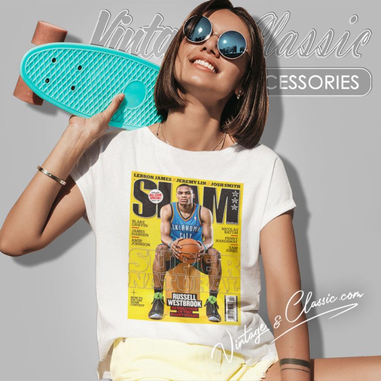 Russell Westbrook Oklahoma City Thunder Nba Slam Cover Women T Shirt Russell Westbrook Oklahoma City Thunder Nba Slam Cover Women T Shirt