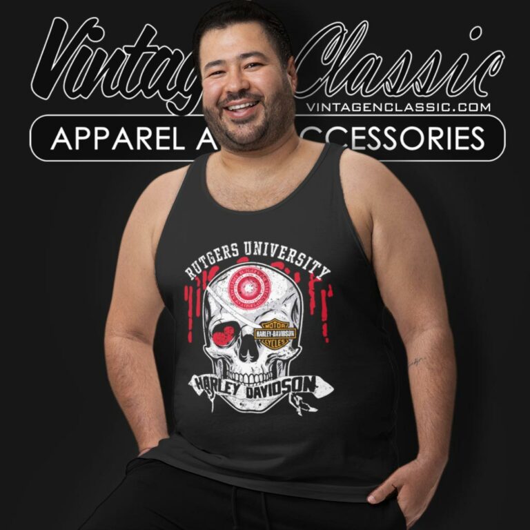 Rutgers University Harley Davidson Skull Tank Top Racerback Rutgers University Harley Davidson Skull Tank Top Racerback