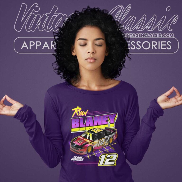 Ryan Blaney 12 Nascar Team Penske Long Sleeve Tee Ryan Blaney 12 Nascar Team Penske Long Sleeve Tee