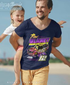 Ryan Blaney 12 Nascar Team Penske V Neck TShirt