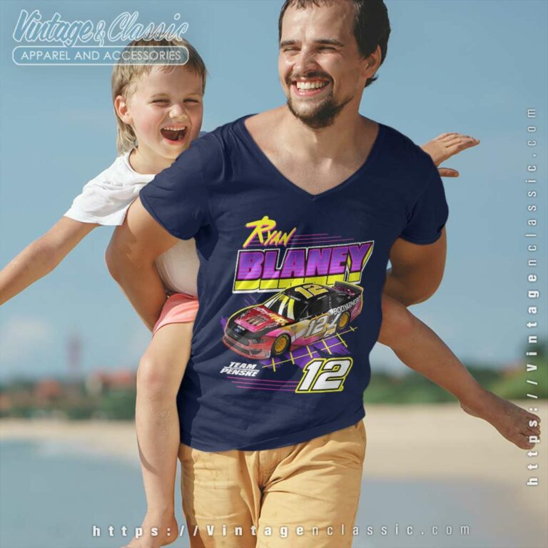 Ryan Blaney 12 Nascar Team Penske V Neck TShirt Ryan Blaney 12 Nascar Team Penske V Neck TShirt