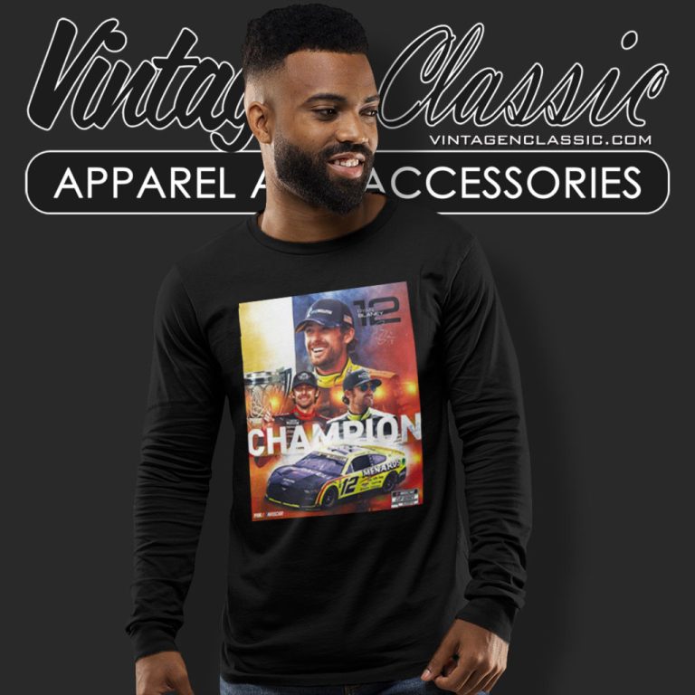 Ryan Blaney 2023 Nascar Cup Series Champion Team Penske Long Sleeve Tee Ryan Blaney 2023 Nascar Cup Series Champion Team Penske Long Sleeve Tee