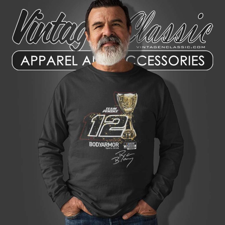 Ryan Blaney Signature Team Penske Nascar Champion Cup Long Sleeve Tee Ryan Blaney Signature Team Penske Nascar Champion Cup Long Sleeve Tee