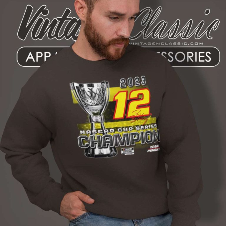 Ryan Blaney Team Penske Black 2023 Nascar Cup Series Champion Sweatshirt Ryan Blaney Team Penske Black 2023 Nascar Cup Series Champion Sweatshirt