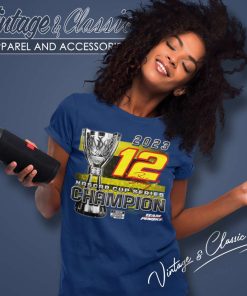 Ryan Blaney Team Penske Black 2023 Nascar Cup Series Champion Women TShirt
