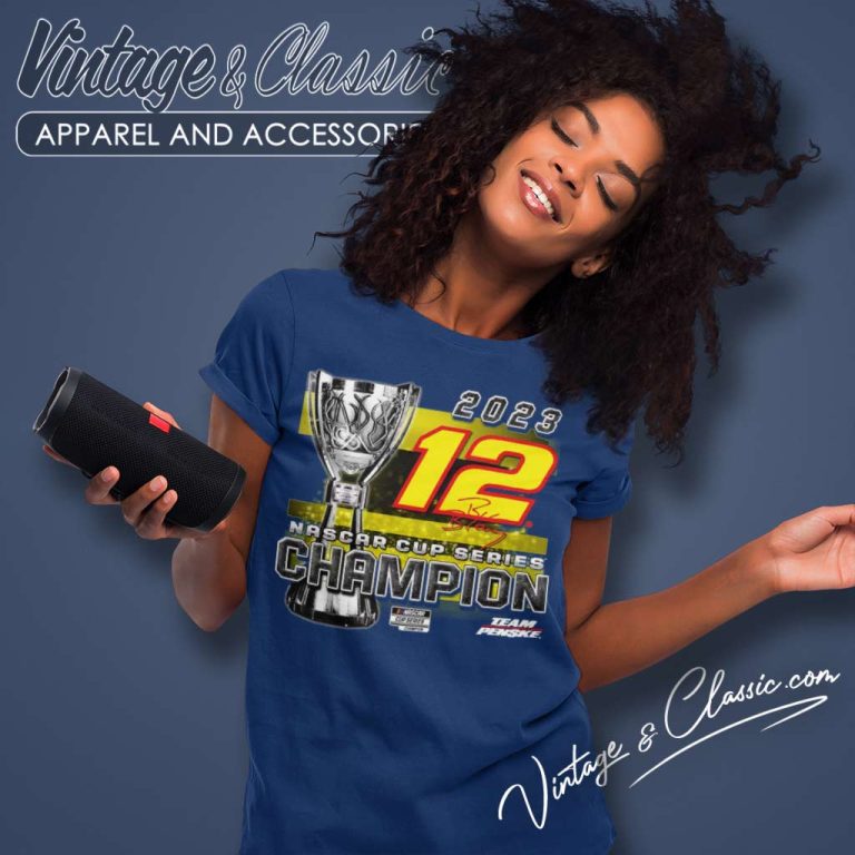 Ryan Blaney Team Penske Black 2023 Nascar Cup Series Champion Women TShirt Ryan Blaney Team Penske Black 2023 Nascar Cup Series Champion Women TShirt