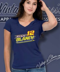 Ryan Blaney Team Penske Nascar Cup Series Champion V Neck TShirt