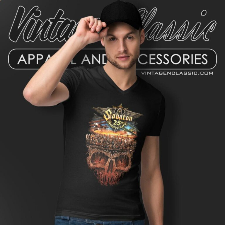 Sabaton 25th Anniversary V Neck TShirt Sabaton 25th Anniversary V Neck TShirt