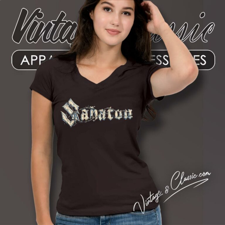 Sabaton Barbed Wire V Neck TShirt Sabaton Barbed Wire V Neck TShirt