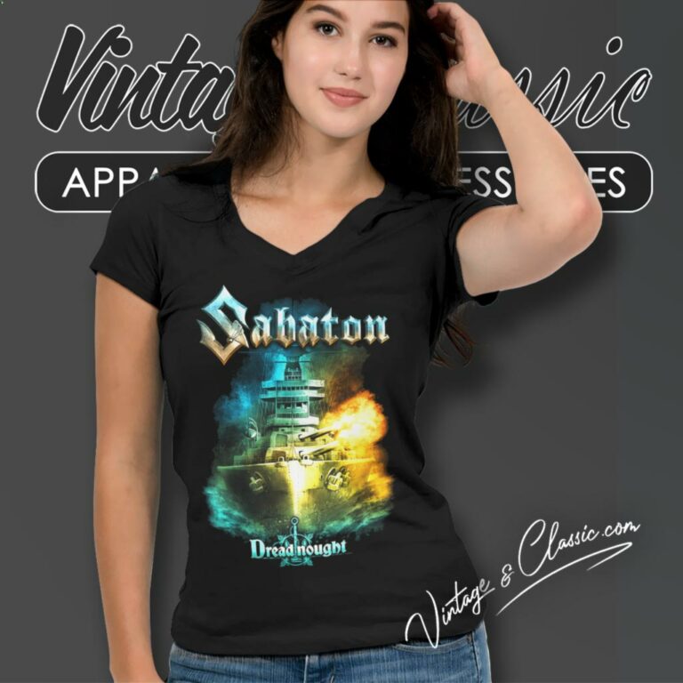 Sabaton Dreadnought V Neck TShirt Sabaton Dreadnought V Neck TShirt
