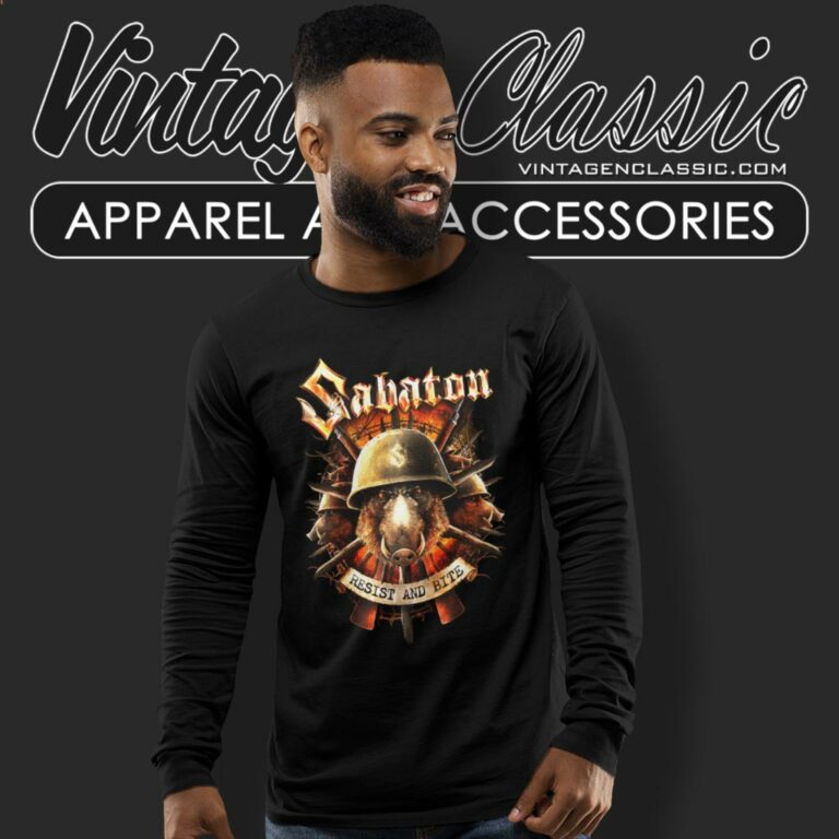 Sabaton Shirt Resist And Bite Long Sleeve Tee Sabaton Shirt Resist And Bite Long Sleeve Tee