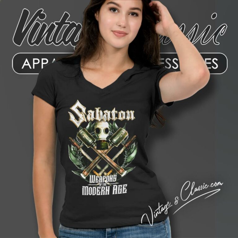 Sabaton Shirt Weapons Of The Modern Age V Neck TShirt Sabaton Shirt Weapons Of The Modern Age V Neck TShirt
