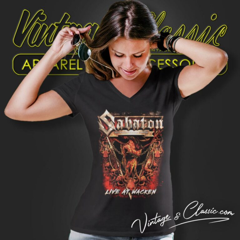 Sabaton Wacken V Neck TShirt Sabaton Wacken V Neck TShirt