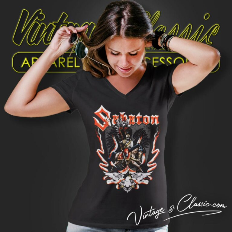 Sabaton Winged Hussars V Neck TShirt Sabaton Winged Hussars V Neck TShirt