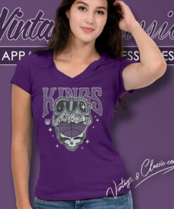 Sacramento Kings Grateful Dead Skull V Neck TShirt
