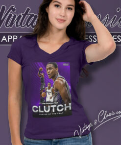 Sacramento Kings Shirt Deaaron Fox Clutch Player Of The Year V Neck TShirt