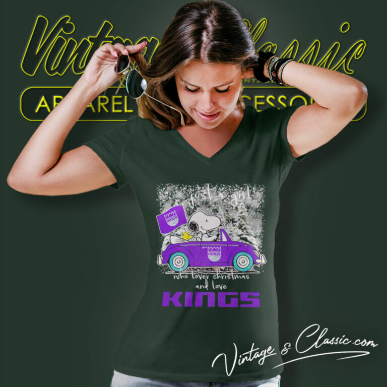 Sacramento Kings Shirt Snoopy And Woodstock Peanuts Just A Girl V Neck TShirt 1 Sacramento Kings Shirt Snoopy And Woodstock Peanuts Just A Girl V Neck TShirt 1