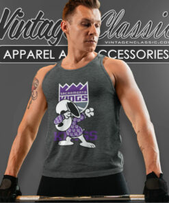Sacramento Kings Snoopy Dabbing Tank Top Racerback 1